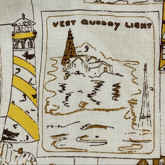 J.Crew Lighthouse Postcard Print Linen Halter Dress Sz 2 - Picture 6 of 12